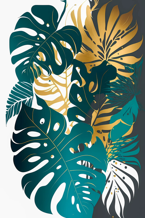 Poster Gold and Petrol