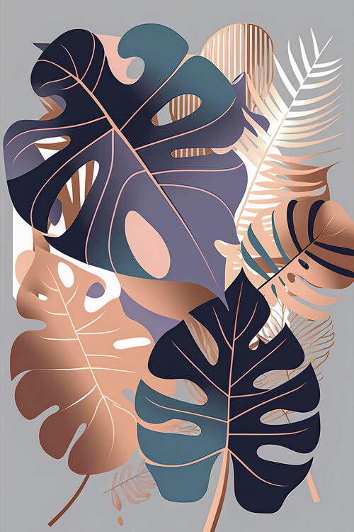 Poster Monstera copper Design
