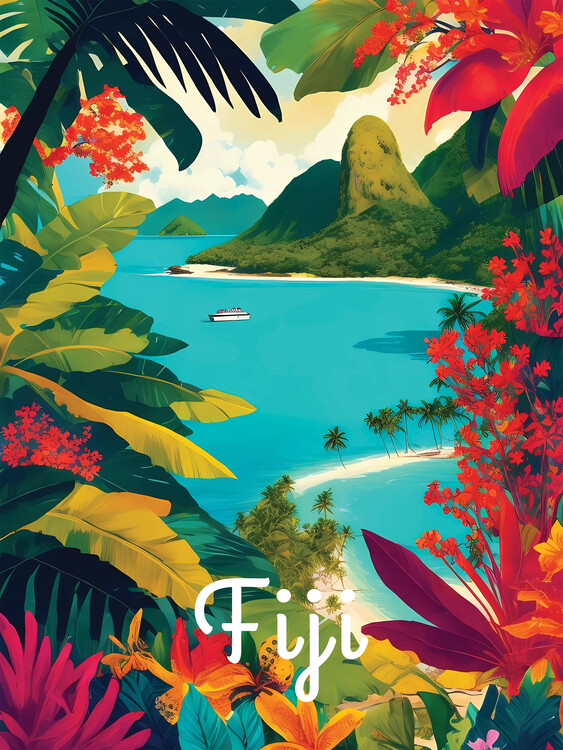 Plakát Fiji Travel Poster