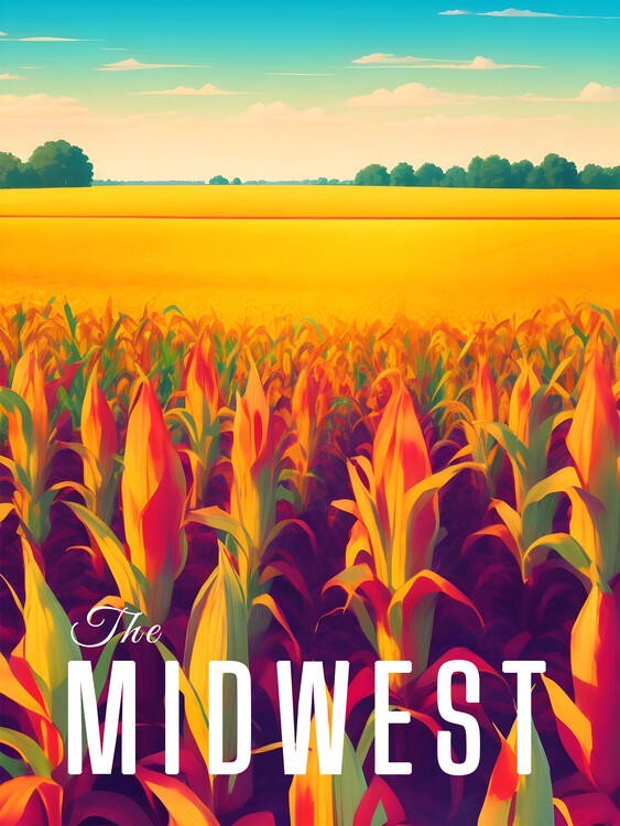 Plakát Midwest USA Travel Poster