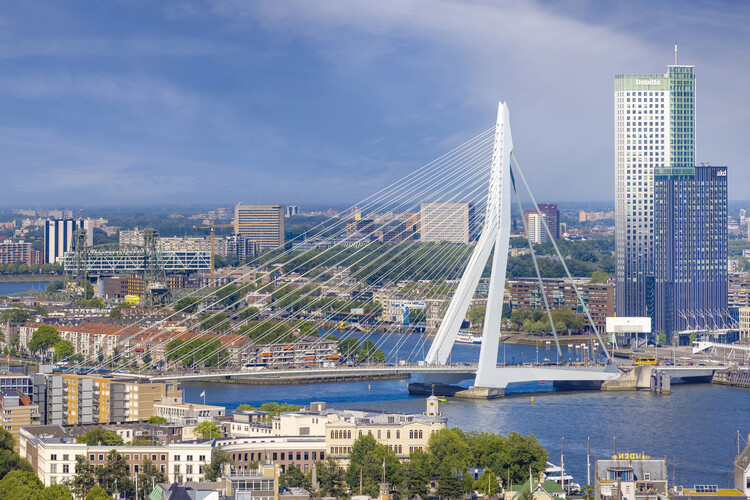 Poster Rotterdam view from the Euromast towards Erasmusbrug