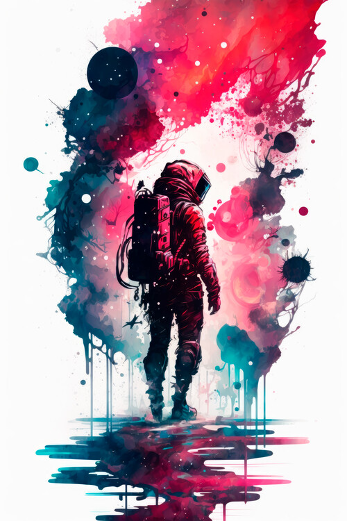 Плакат Watercolor astronaut