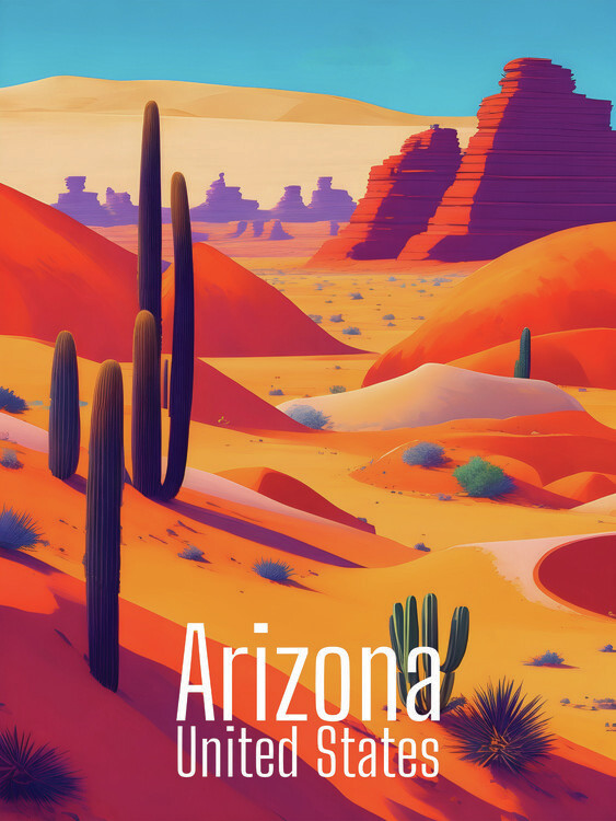 Plakát Arizona Desert Travel Poster