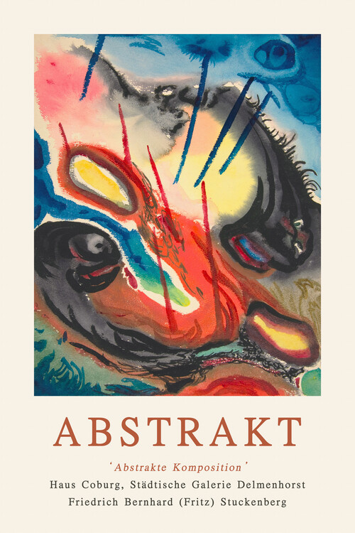 Cuadro en lienzo Abstract Exhibition (Blue / Orange) - Fritz Stuckenberg