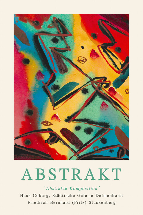 Póster Abstract Exhibition (Green / Yellow) - Fritz Stuckenberg