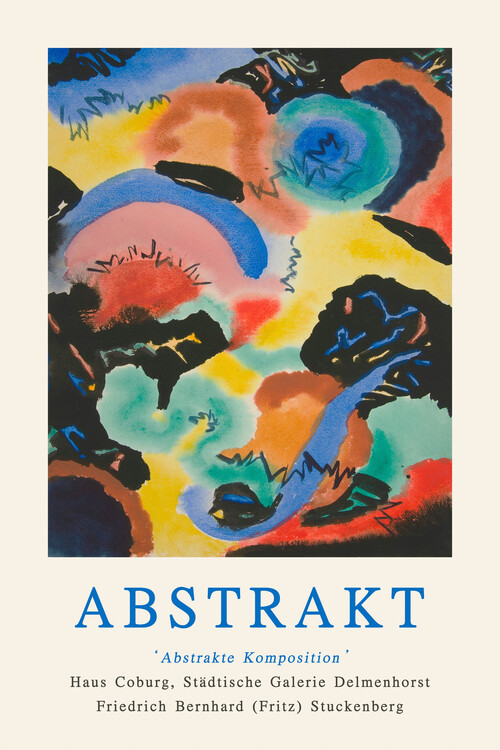Póster Abstract Exhibition (Black / Blue / Red) - Fritz Stuckenberg