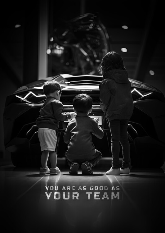 Plakat The Strength of Unity - Kids and Lamborghini