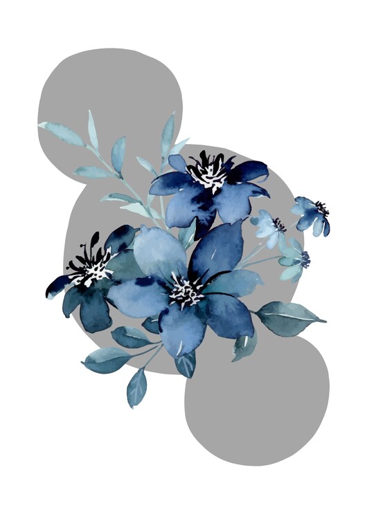Poster Blue flowers