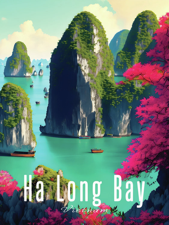Poster Ha Long Bay Vietnam Travel Print