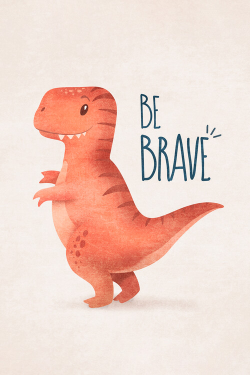Tableau sur toile Emel Tunaboylu - Dino - Be Brave