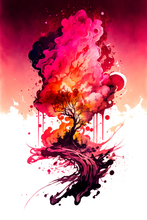 Плакат Burning tree
