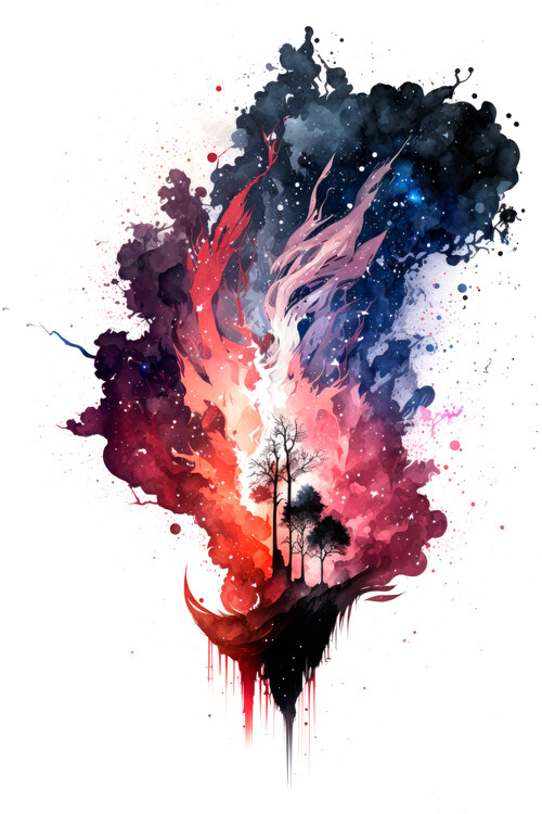 Canvas Print Burning tree