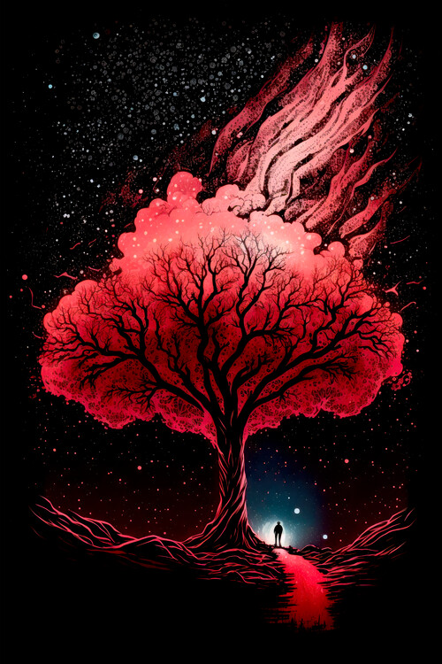 Плакат Burning tree