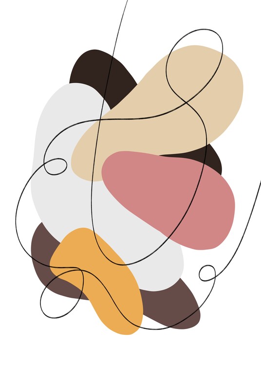 Плакат Modern Mixed Media Art Warm Minimalistic Scanidnavian Design