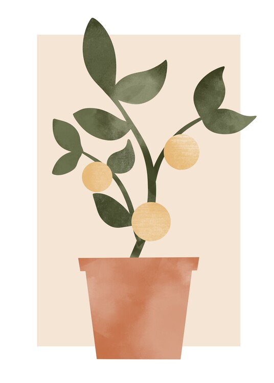 Poster Orange Plant Modern Wall Art For Your Home by Anton Repetto