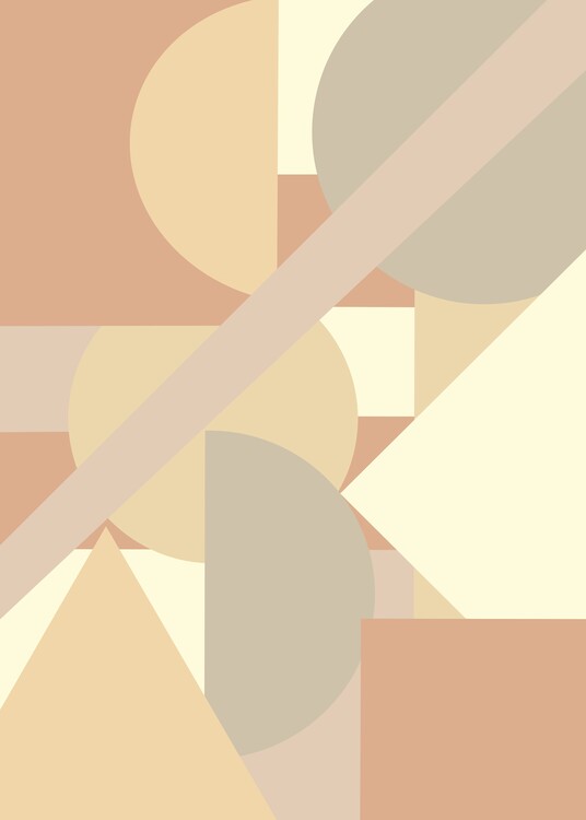Плакат Beige Yellow and Brown Shapes Modern Illustration by Repetto