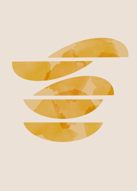 Plakát Beige Leaves Modern Shape Wall Art by Anton Repetto