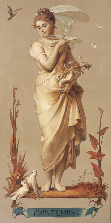 Plakát Spring, 1873 (The Four Seasons / Vintage Art) - Joseph Felon