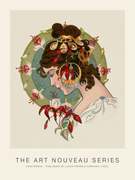 Poster Confidence (Beautiful Gypsy Woman / Golden) - Alphonse Mucha
