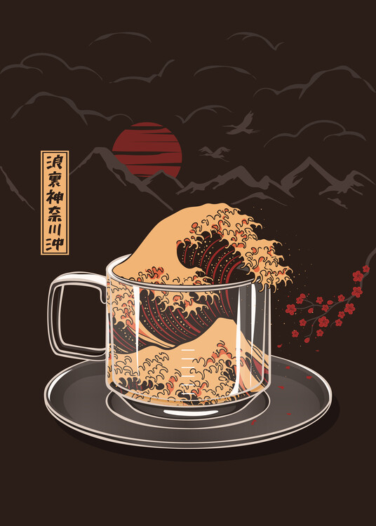 Αφίσα Great Wave off Kanagawa - Coffee Edition