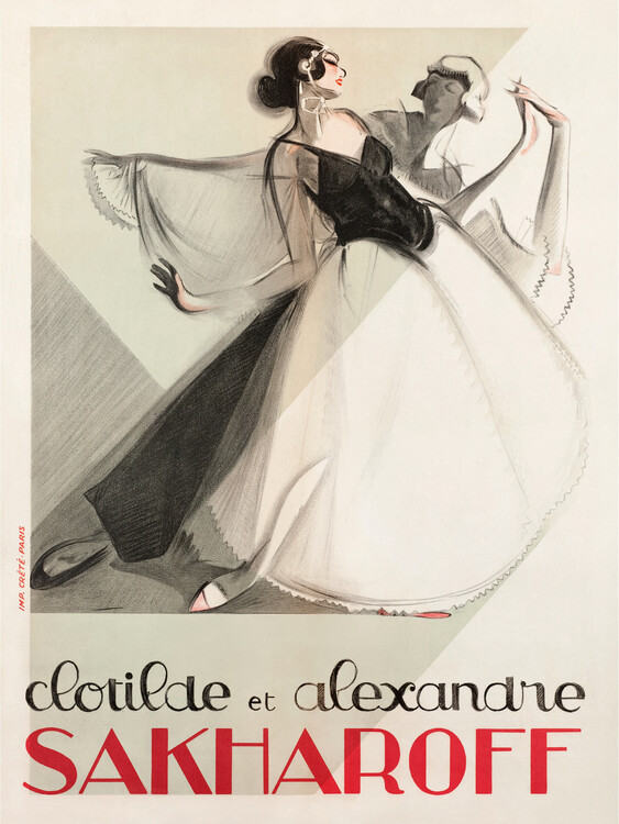 Levně Plakát, Obraz - Clotilde & Alexandre Sakharoff, 3602 Theatre Retro movie, 30 × 40 cm