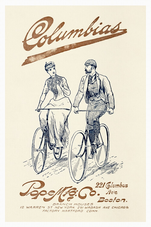 Poster Columbia's Tourist Manual for Bicyclers (Retro Bike AD)