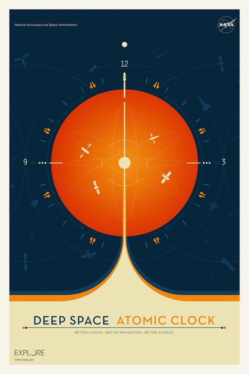 Poster Deep Space Atomic Clock (Orange) - Space Series (NASA)