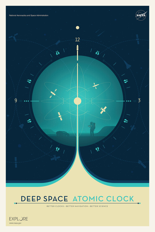 Poster Deep Space Atomic Clock (Blue) - Space Series (NASA)