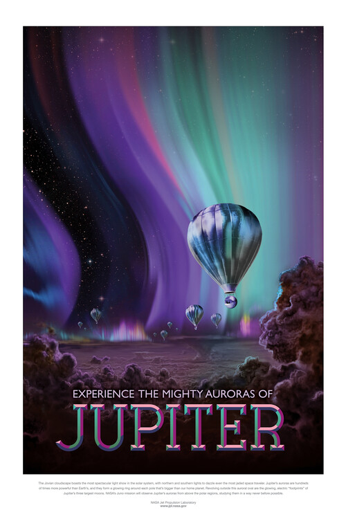 Poster Jupiter (Retro Planet & Moon Poster) - Space Series (NASA)