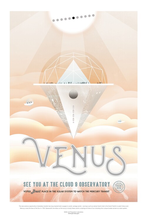 Poster Venus (Retro Planet & Moon Poster) - Space Series (NASA)