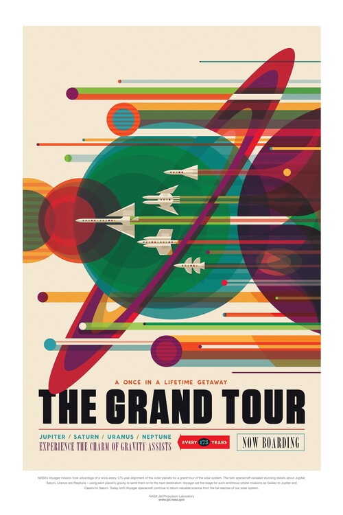 Poster The Grand Tour (Retro Planet Poster) - Space Series (NASA)