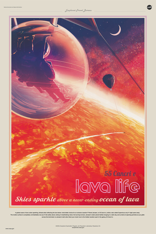 Poster 55 Cancri E (Planet & Moon Poster) - Space Series (NASA)