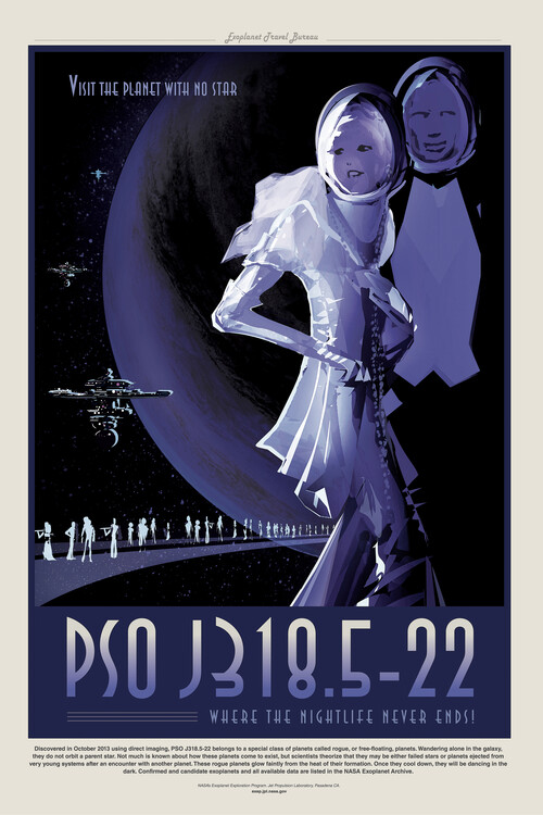 Poster PSO J318 (Planet & Moon Poster) - Space Series (NASA)