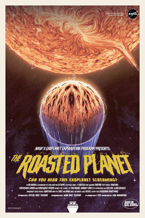 Vászonkép The Roasted Planet (Retro Movie) - Space Series (NASA)