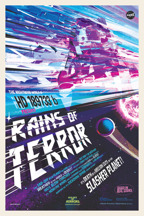 Vászonkép Rains of Terror (Retro Movie) - Space Series (NASA)