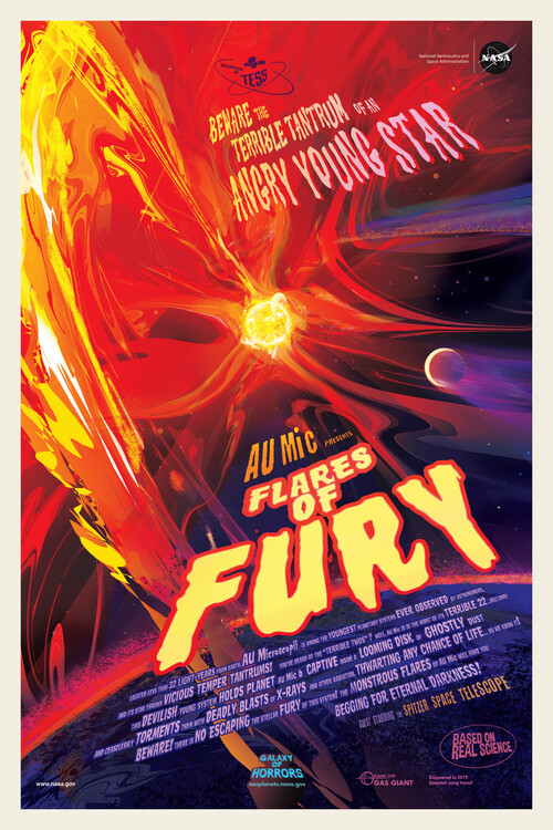 Vászonkép Flares of Fury (Retro Movie) - Space Series (NASA)