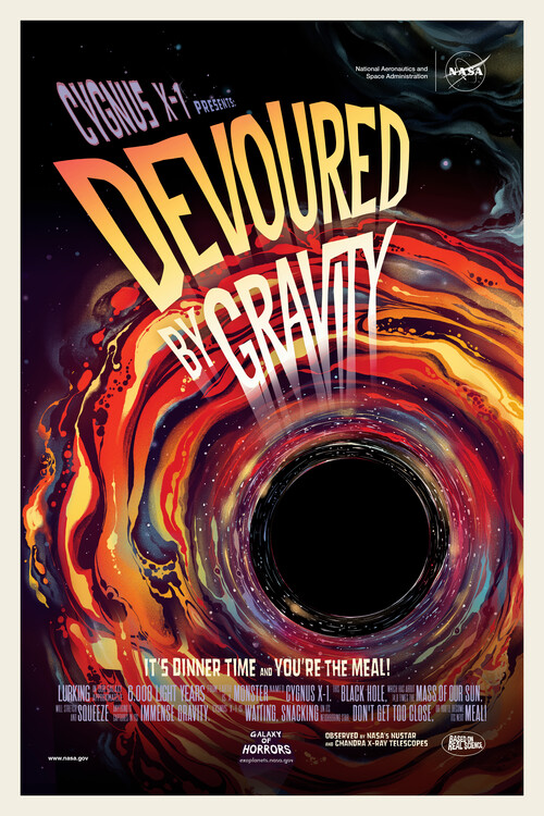 Vászonkép Devoured by Gravity (Retro Movie) - Space Series (NASA)