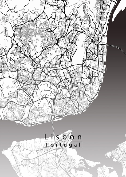 Плакат Lisbon Portugal City Map