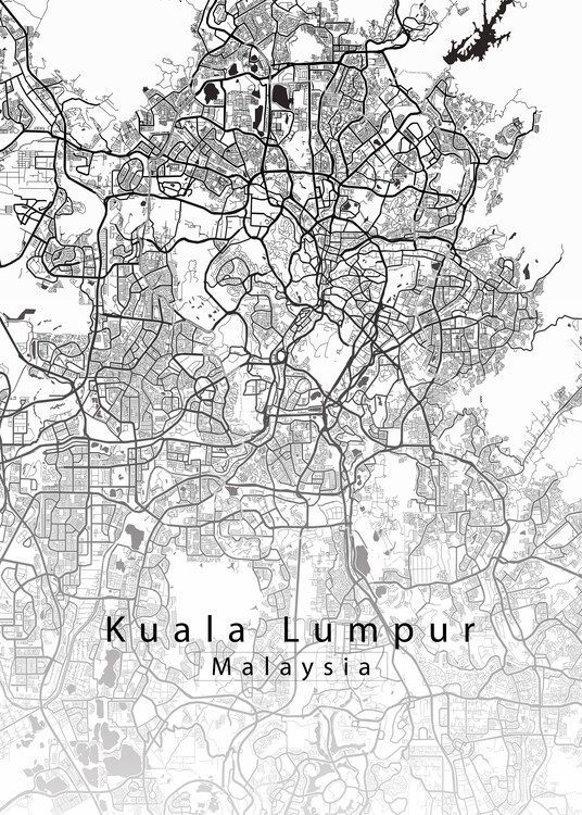 Плакат Kuala Lumpur Malaysia City Map
