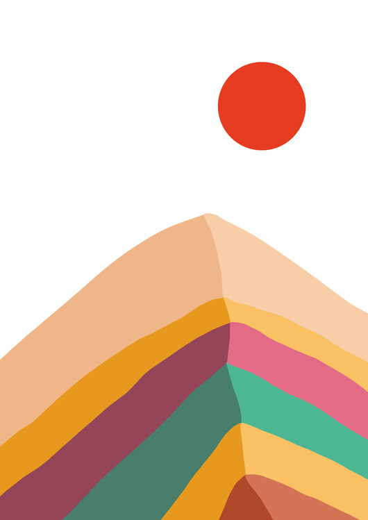 Poster Mountain top retro
