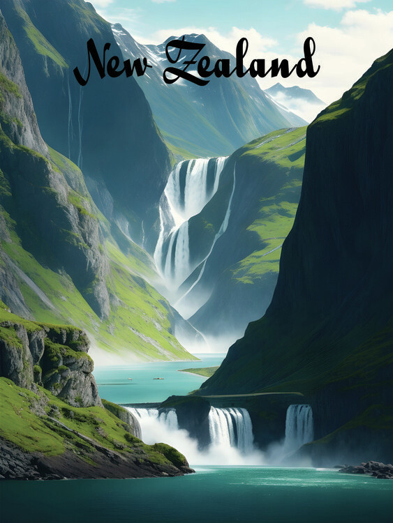 Plakát New Zealand Travel Poster