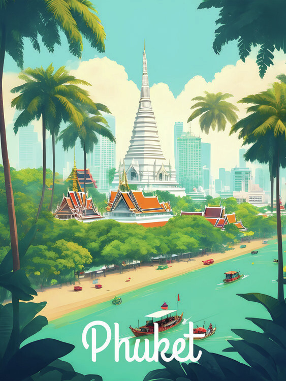 Plakát Phuket Thailand Travel Poster