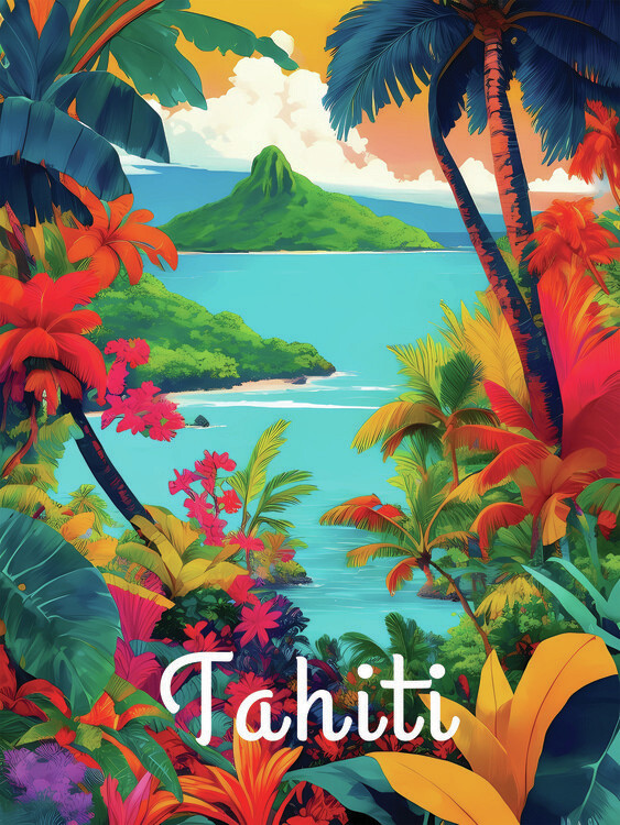 Poster Tahiti French Polynesia Travel Poster