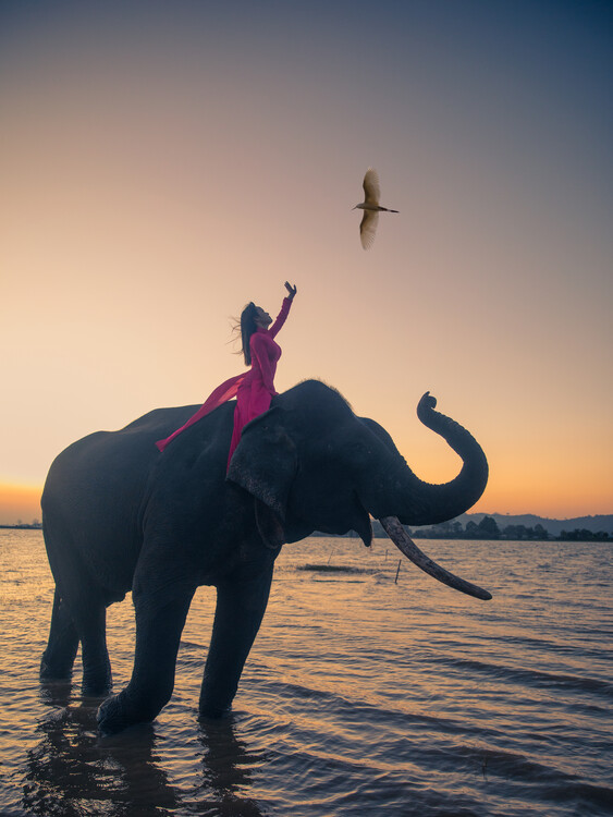 Poster Sunset at Lak lake