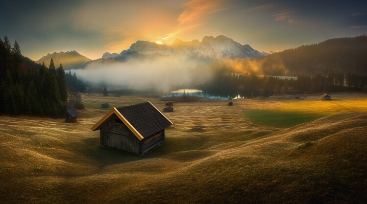 Levně Plakát, Obraz - Bavarian morning, Krzysztof Browko, 40 × 22.2 cm