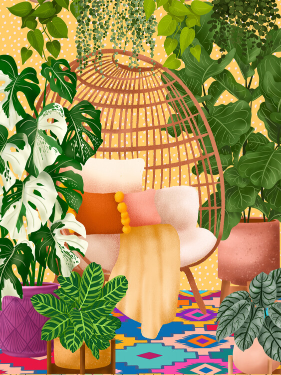 Плакат Colorful Plant Room 1