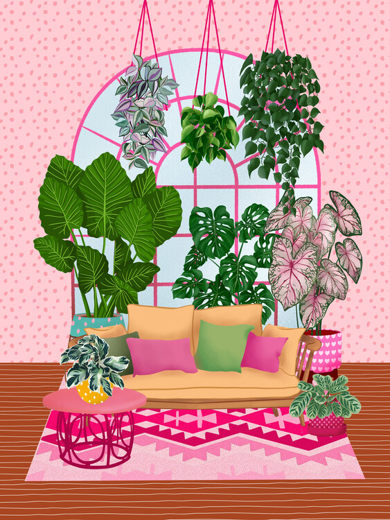 Плакат Pink Plant Room 1