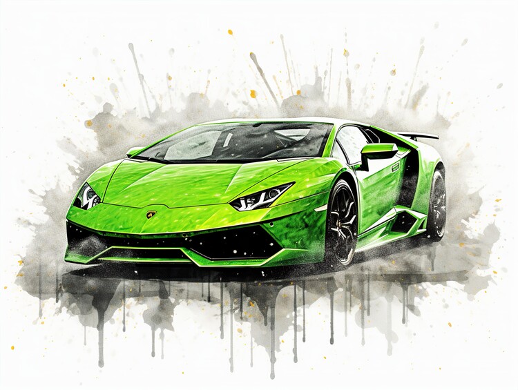 Poster Green Sport Car Lamborghini
