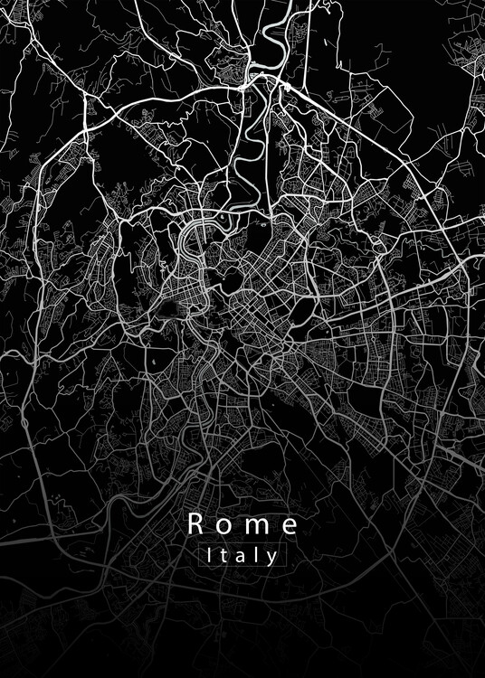 Плакат Rome Italy City Map black
