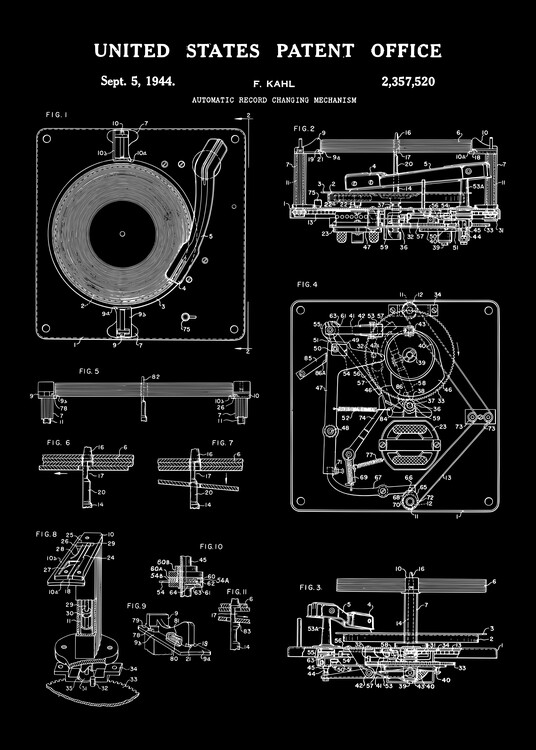 Poster 1944 Automatic Record Changing Mechanism Patent
